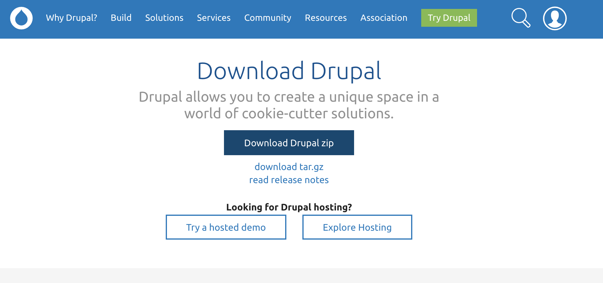 Página web de Drupal
